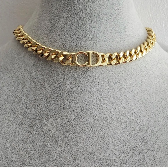 Fancy Stainless Steel stamped Cuban Necklace Bracelet Gold Choker Line - Picture 10 of 11